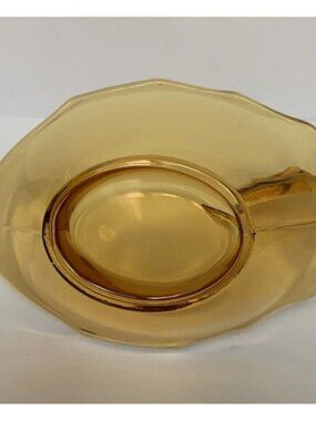 Vintage‎ Viking Glass Amber Swan Candy Dish Rippled Edges MCM 5”Tall